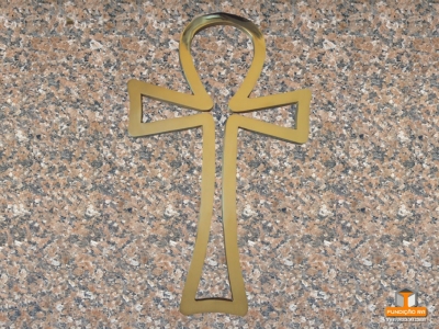 Cruz Ansata em Caixa Alta em Bronze Polido