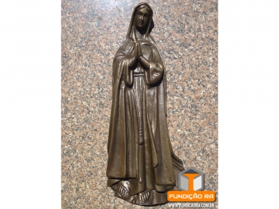 Nossa Senhora de Fatima Meio Corpo em Bronze Patinado