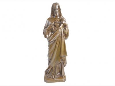 Sagrado Coração De Jesus  Em  Bronze Patinado