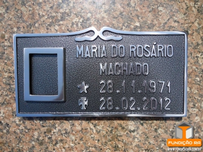 Placa Modelo Bigode em Alumiínio para Foto  Retangular