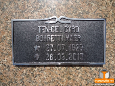 Placa Modelo Bigode em Aluminio sem Foto 