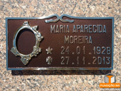 Placa Modelo Bigode em Bronze  para Foto Florida Medida