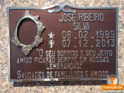 Placa Modelo Bigode em Bronze para Foto Florida