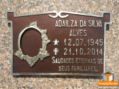 Placa Modelo Casa em Bronze para Foto Porcelana Florida