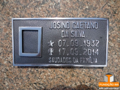 Placa Modelo Reto em Aluminio para Foto Retangular