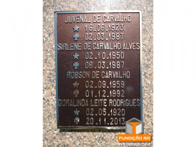 Placa Modelo Reto em Bronze