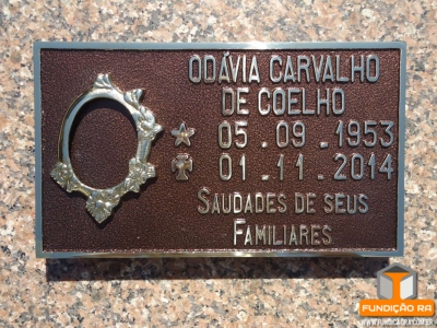 Placa Modelo Reto em Bronze para Foto Florida com Mensagem