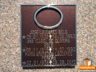 Placa Modelo Reto em Bronze para Foto Lisa