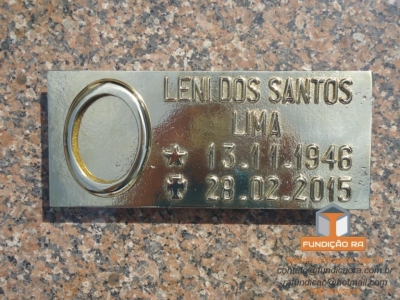 Placa para Foto 6x8 sem Friso em Bronze Polido