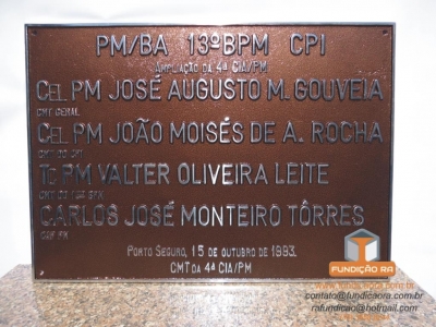 Placa Inaugurativa em Alumínio