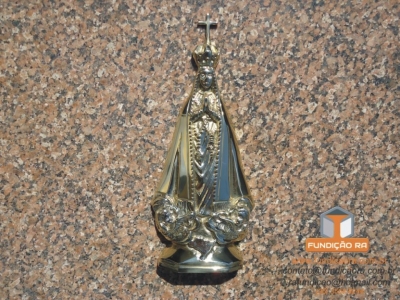 Nossa Senhora da Aparecida Meio Corpo em Bronze Polido